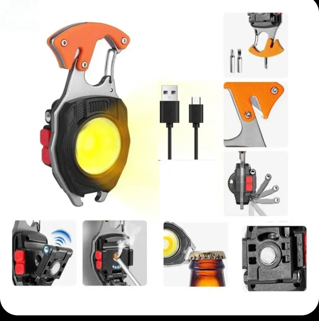 مصباح يدوي متعدد الخدمات والوظائف يحتوي على أوضاع ضوء مختلفة مناسب لعدة نشاطات