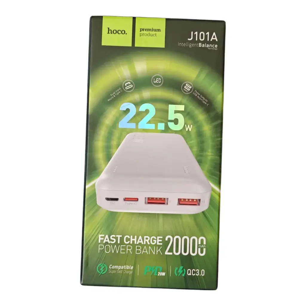 باور بانك بسعة 20000 ملي امبير بشحن سريع جدا من شركة هوكو الأصلية